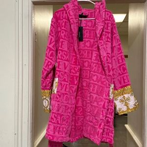 Authentic Brand new with tags knee length Versace bathrobe w/ hoodie